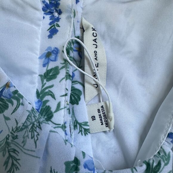 Janie & Jack White Blue and Green Floral Swing Dress Size 10 - Picture 6 of 6